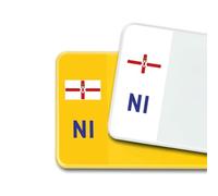 Premium 3M Vinyl Stickers for UK Car Number Plates Decorative Purposes - Northern Ireland (Ulster Banner) - Bubble-Free & Easy Application - Set of 2 (Front & Rear) (NI, Neutral)
