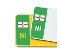Premium 3M Vinyl Stickers for UK Car Number Plates Decorative Purposes - Northern Ireland (Ulster Banner) - Bubble-Free & Easy Application - Set of 2 (Front & Rear) (NI, Green)