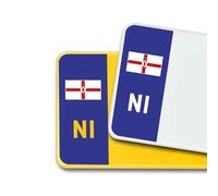 Premium 3M Vinyl Stickers for UK Car Number Plates Decorative Purposes - Northern Ireland (Ulster Banner) - Bubble-Free & Easy Application - Set of 2 (Front & Rear) (NI, Blue)