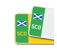 Premium 3M Vinyl Stickers for UK Car Number Plates Decorative Purposes - Scotland (Cross of St Andrew) - Bubble-Free & Easy Application - Set of 2 (Front & Rear) (SCO, Green)