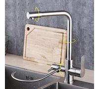Premium 3Way Stainless Steel Kitchen Faucet 360° Rotatable Hot & Cold Water Tap Durable & Elegant Design for Pure Water System Brushed Finish by