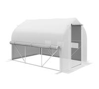 Premium 3x2m Polytunnel Greenhouse: Roll Up Sidewalls, Mesh Door, Plant Labels -