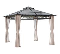 Premium 3x3m Polycarbonate Gazebo with Nettings & Curtains - Ideal for Parties &