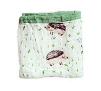 Premium 4 layers Muslin Baby Swaddle Blankets 70% Bamboo and 30% Cotton | Hand Painted Style Designs | Luxury Baby Bath Towel Wraps For Babies, Infants, Boys and Girls (HEDGEHOG)