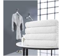 Premium 4 Pack Wilsford Bath Sheet 450 GSM Super Soft Absorbent Egyprian Cotton Sheets Set, 75x135 Cm, White