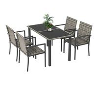 Premium 4 Seater Rattan Garden Furniture Set - Mixed Grey