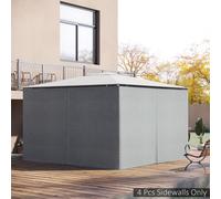 Outsunny 3 x 4(m) Universal Gazebo Replacement Sidewall Set w/ 4 Panels, Grey