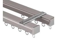 Premium 5.8m (19ft) Aluminium Curtain Track System with Silent Wheels Complete Set for Ceiling or Wall Mount Ideal for Home RV and Heavy Curtains.