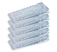 Premium 5 Pack Clear Rubber Door Stops - Anti Slip Heavy Duty Wedges for Floor Patio (Transparent)