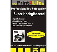 PREMIUM 50 sheets of SUPER glossy photo paper DIN A4 120g /m²; Professional prints with brilliant color reproduction for inkjet printers
