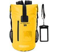 Premium 55L Waterproof Dry Bag Backpack, Sack with Phone Dry Bag, Perfect for Boating/Kayaking/Hiking/Canoeing/Fishing/Rafting/Swimming/Camping/Snowboarding (Yellow, 55 Litre)