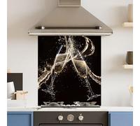 Premium 59.5 x 74.5cm Champagne Flute 6mm Glass Toughened Kitchen Splashback