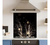 Premium 59.5 x 74.5cm Champagne Splash 6mm Glass Toughened Kitchen Splashback