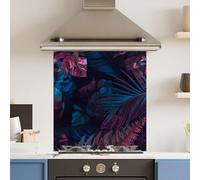 Premium 59.5 x 74.5cm Florescent Leaf 6mm Glass Toughened Kitchen Splashback