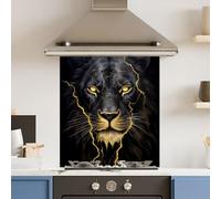 Premium 59.5 x 74.5cm Gold Lion 6mm Glass Toughened Kitchen Splashback