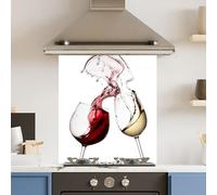 Premium 59.5 x 74.5cm White Wine Glasses 6mm Glass Toughened Kitchen Splashback