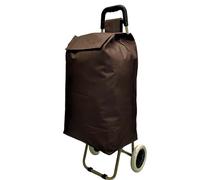 Premium 59Ltr Foldable Trolley on Wheels, Hard Wearing & Lightweight Trendy Collapsible Push/Pull Cart for Easy Storage with 1 Year Guarantee (Plain Brown)