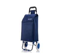 Premium 59Ltr Foldable Trolley on Wheels, Hard Wearing & Lightweight Trendy Collapsible Push/Pull Cart for Easy Storage with 1 Year Guarantee (Navy)