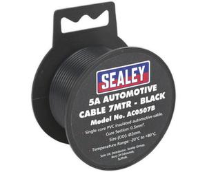 Premium 5A Thick Wall Automotive Cable - 7M Black Pvc Insulated Reel