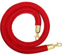Premium 6.2ft Red Velvet Rope with Hooks - Stylish Crowd Control Barrier for Hotels Movie Theaters & Events - Queue Line Stanchion Accessory