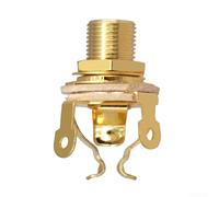 Premium 6.35mm Audio Socket, Guitar Input-Jack-1/4" Jack-Mono Panel Mount Socket, For Various Music Equipment Needs(Gold)