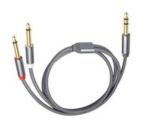 Premium 6.35Mm Stereo to Double Splitter Cable with Threaded Connectors for High Fidelitys Music Devices to Double Typescript Cable