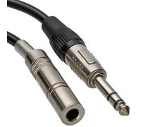 Premium 6.35mm TRS Jack Extension Stereo Jack Plug to Socket Cable 2m