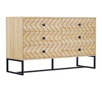 Premium 6-Drawer Storage Cabinet - Chic Zig Zag Design - Ideal for Hallways, Bed