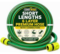 Premium 6 Layer Garden Hose with Universal Click Lock Connectors, Kink Resistant Flexible Hose Pipe, Short Link Hose for Tap, Hose Reel, Pressure Washer, Patio & Balcony, 1m-15m (300, Centimeters)