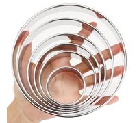 Premium 6-Piece Round Cookie Cutter Set (2" to 6" Diameter) - Durable Stainless Steel Biscuit, Pastry, and Fondant Molds for Professional Baking and Crafts