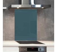 Premium 60 cm x 75 cm Dulux Sea Holly Glass 6mm Kitchen Splashback Heat Resistant Toughened Polished Edges - Back Splash Back Coloured Hob Painted Tempered Splashback