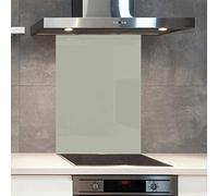 Premium 60 cm x 75 cm Dulux Silver Lichen Glass 6mm Kitchen Splashback Heat Resistant Toughened Polished Edges - Back Splash Back Coloured Hob Painted Tempered Splashback
