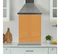 Premium 60 cm x 75 cm Orange Glass 6mm Kitchen Splashback Heat Resistant Toughened Polished Edges - Back Splash Back Coloured Hob Painted Tempered Splashback