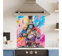 Premium 60 x 70cm Colourful War 6mm Glass Toughened Kitchen Splashback