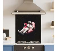 Premium 60 x 70cm Space Flamingo 6mm Glass Toughened Kitchen Splashback
