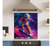Premium 60 x 70cm Space Surfer 6mm Glass Toughened Kitchen Splashback