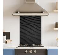 Premium 60 x 90cm Black Sand Dune 6mm Glass Toughened Kitchen Splashback