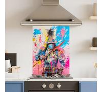 Premium 60 x 90cm Colourful War 6mm Glass Toughened Kitchen Splashback