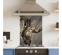 Premium 60 x 90cm Gold Marble 6mm Glass Toughened Kitchen Splashback