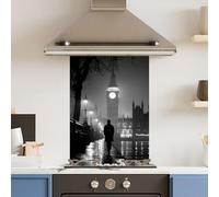 Premium 60 x 90cm Monochrome Big Ben 6mm Glass Toughened Kitchen Splashback