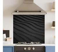 Premium 65 x 60cm Black Sand Dune 6mm Glass Toughened Kitchen Splashback