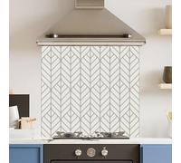 Premium 65 x 60cm Leaf Arrows 6mm Glass Toughened Kitchen Splashback