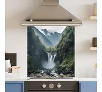 Premium 65 x 70cm aterfall Landscape 6mm Glass Toughened Kitchen Splashback