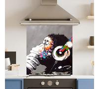 Premium 65 x 70cm Colourful Thought 6mm Glass Toughened Kitchen Splashback