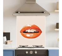 Premium 65 x 70cm Red Lips 6mm Glass Toughened Kitchen Splashback