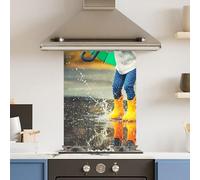 Premium 65 x 90cm Puddle Splash 6mm Glass Toughened Kitchen Splashback