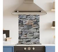 Premium 65 x 90cm Stone Wall 6mm Glass Toughened Kitchen Splashback
