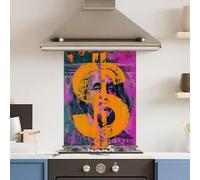 Premium 65 x 90cm Vibrant Dollar 6mm Glass Toughened Kitchen Splashback