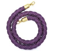Premium 6ft Purple Queue Rope with Polished Hook - Ideal for Cinema, Grand Openings, Hotel Events, and Carpet Functions - Durable Crowd Control Solution for Stylish Gatherings