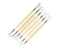 Premium 6Pcs Double Ended Clay Sculpting Set Wooden Handles Pottery Modelling Craft Kit for Wax Carving and Shaping